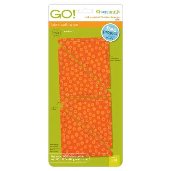 AccuQuilt Go! Fabric Cutting Die Half Square