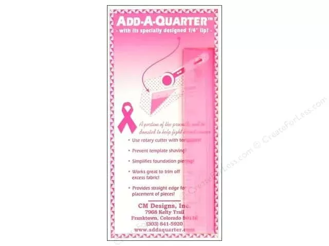 Add A-Quarter Ruler 1in x 6in Pink