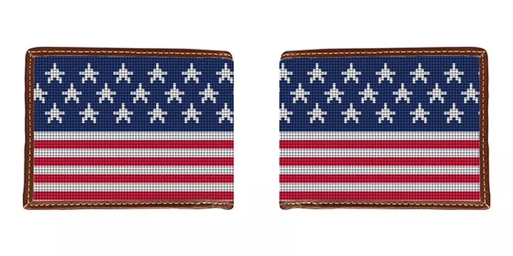American Flag Needlepoint Wallet