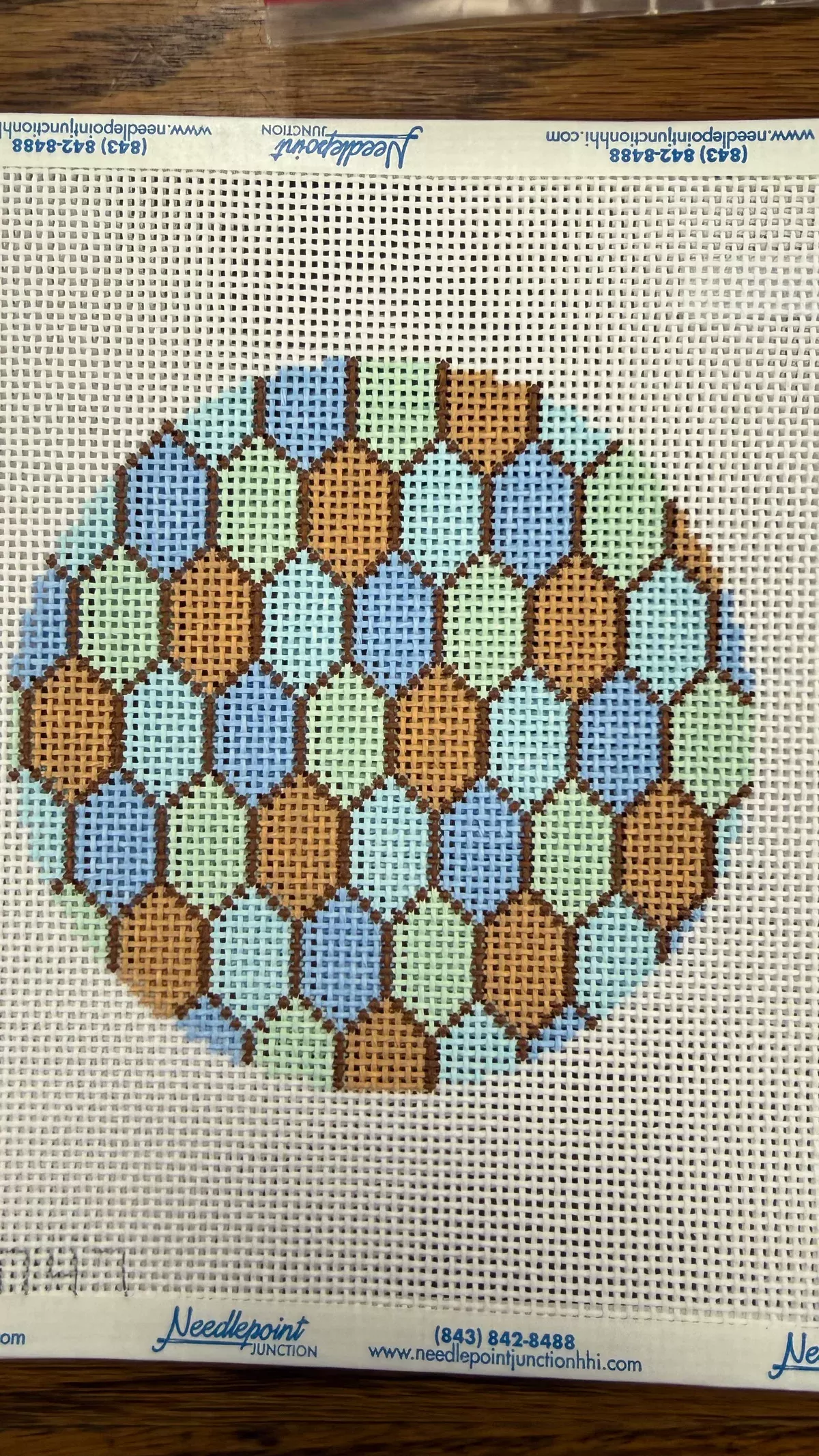 Art Deco Blue Green and Brown