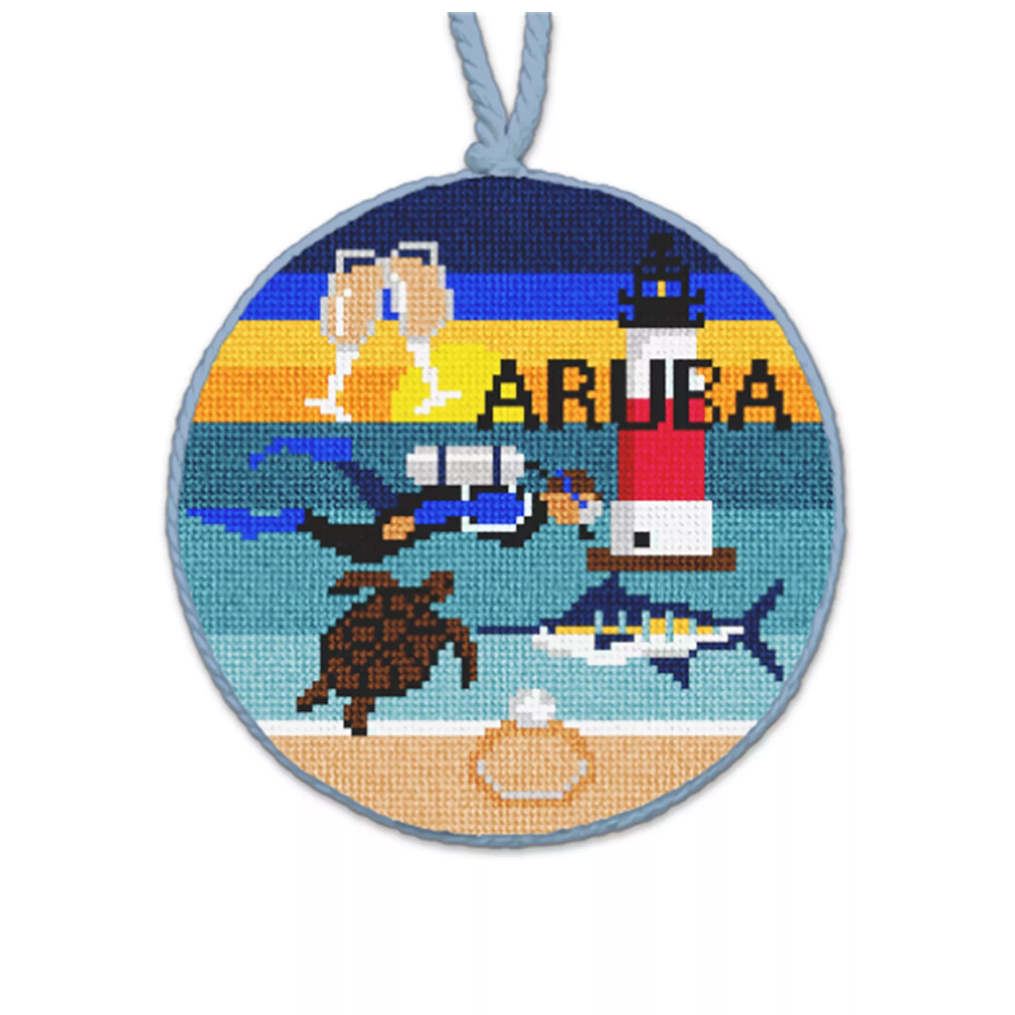 Aruba Needlepoint Ornament