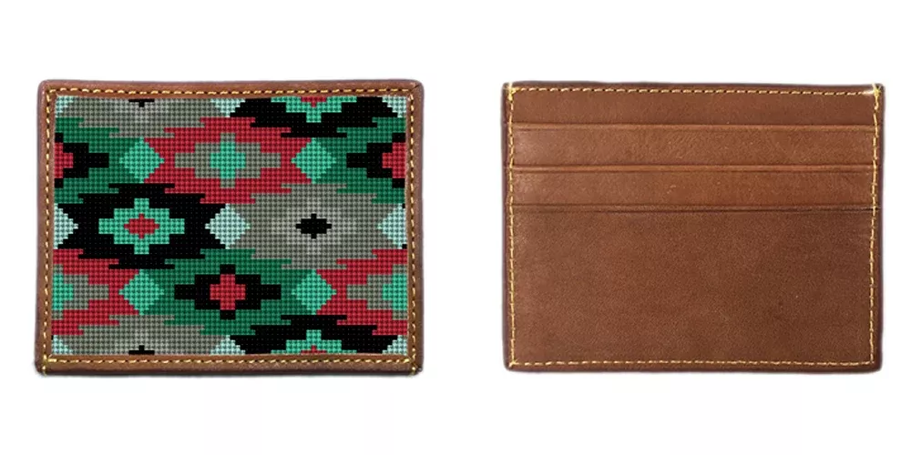 Aztec Needlepoint Card Wallet