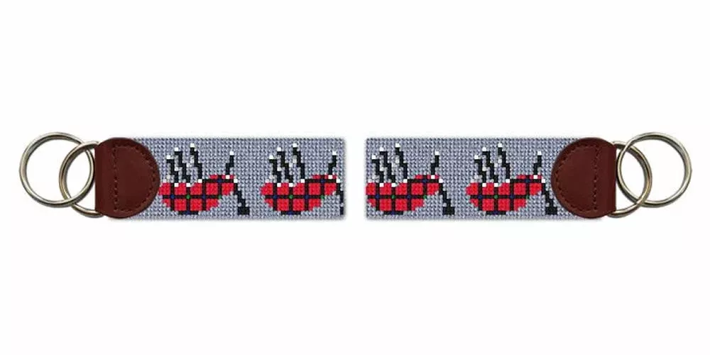 A Bagpipes Song Needlepoint Key Fob