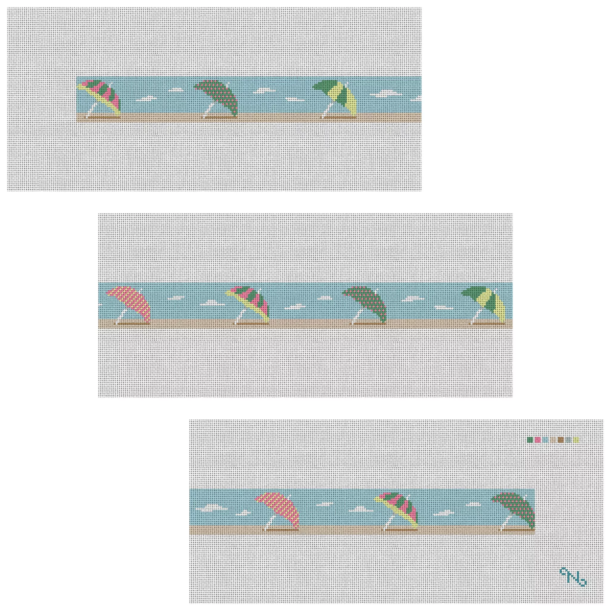 Beach Umbrellas Needlepoint Belt Kit