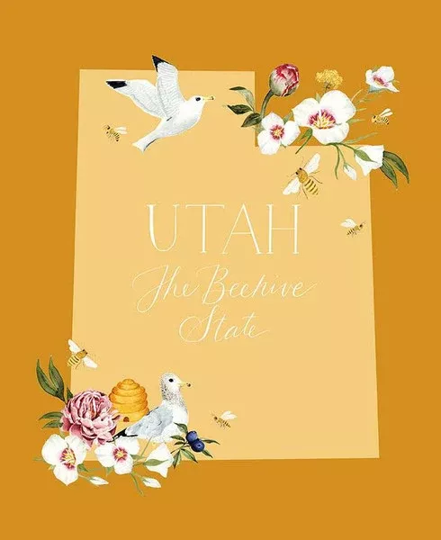 The Beehive State by Shealeen Louise for Riley Blake Utah Panel Butterscotch