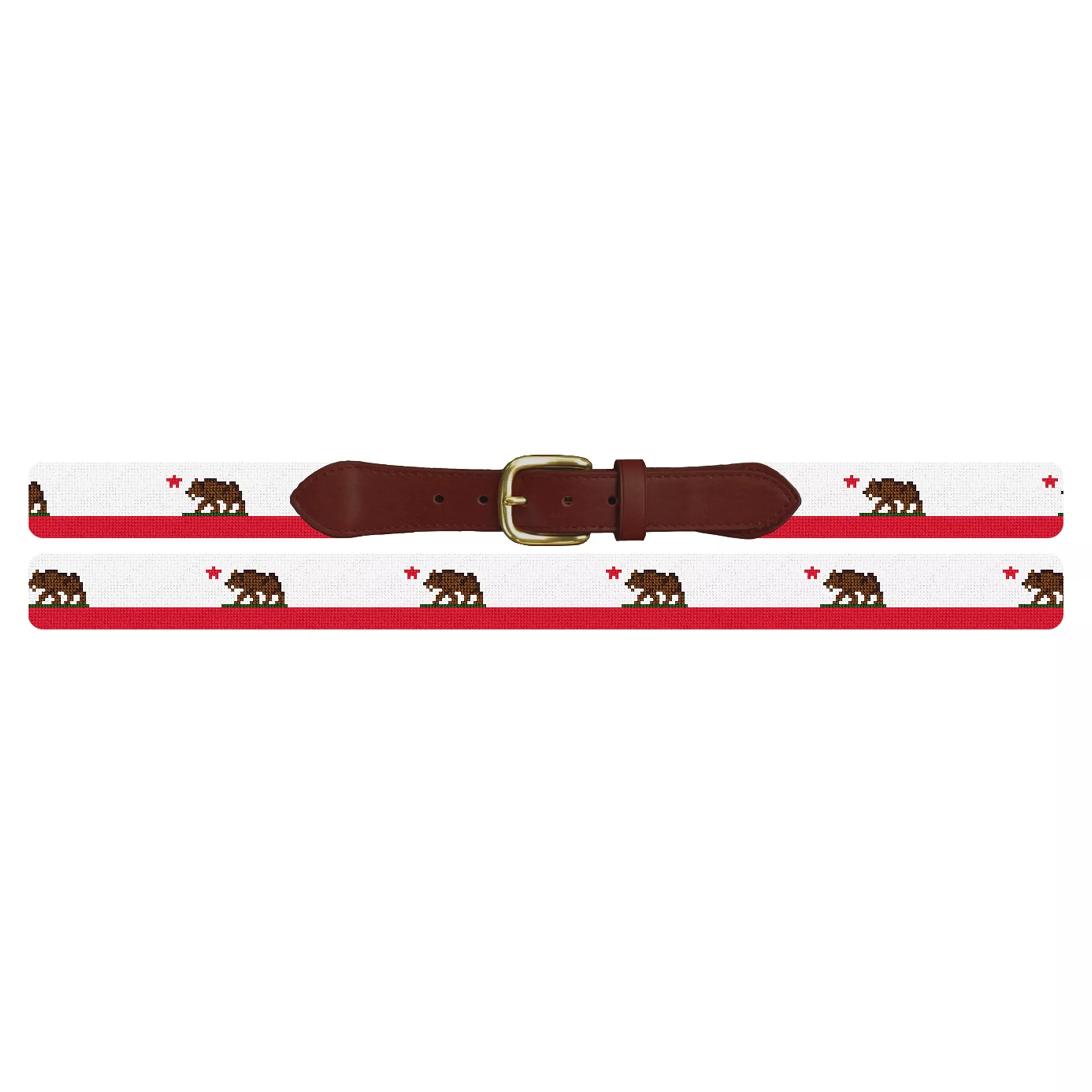Big California Flag Needlepoint Belt