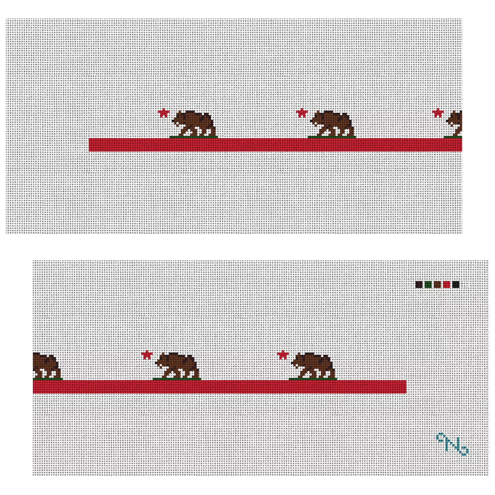 Big California Flag Needlepoint Dog Collar Kit