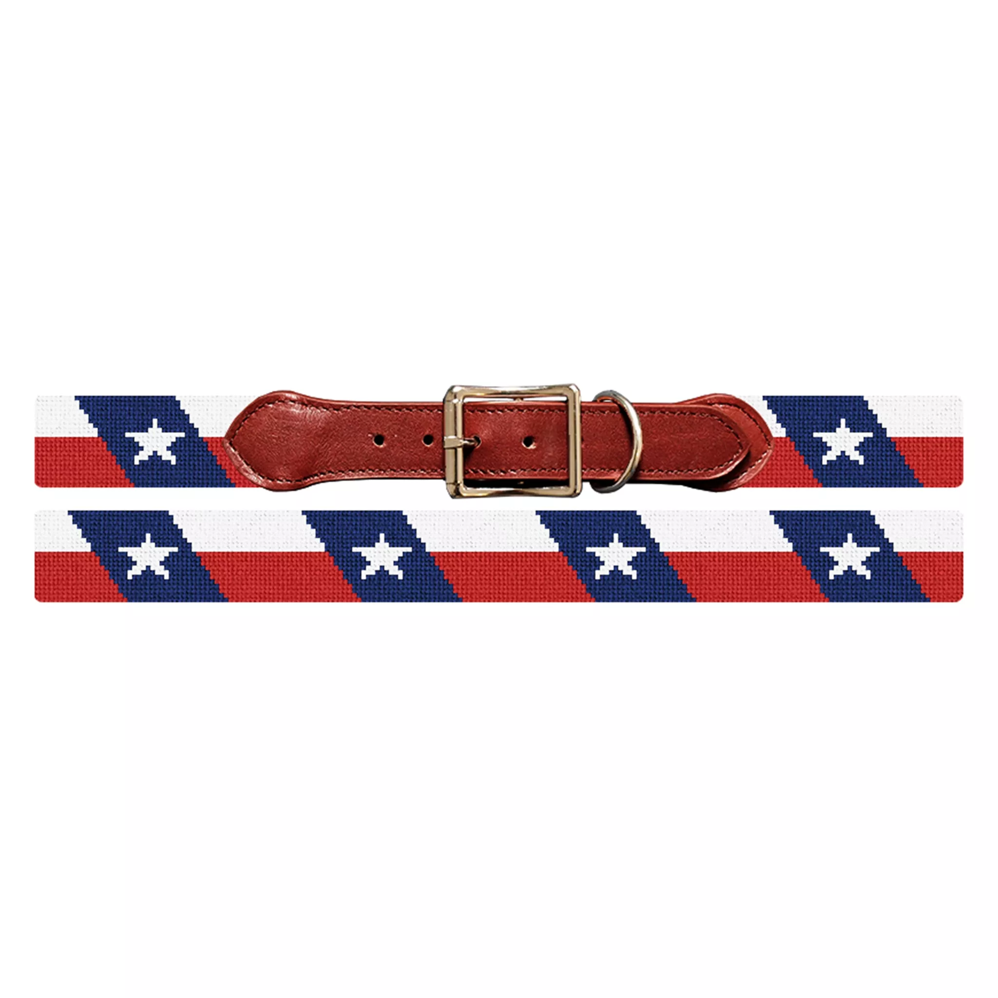Big Texas Flag Needlepoint Dog Collar