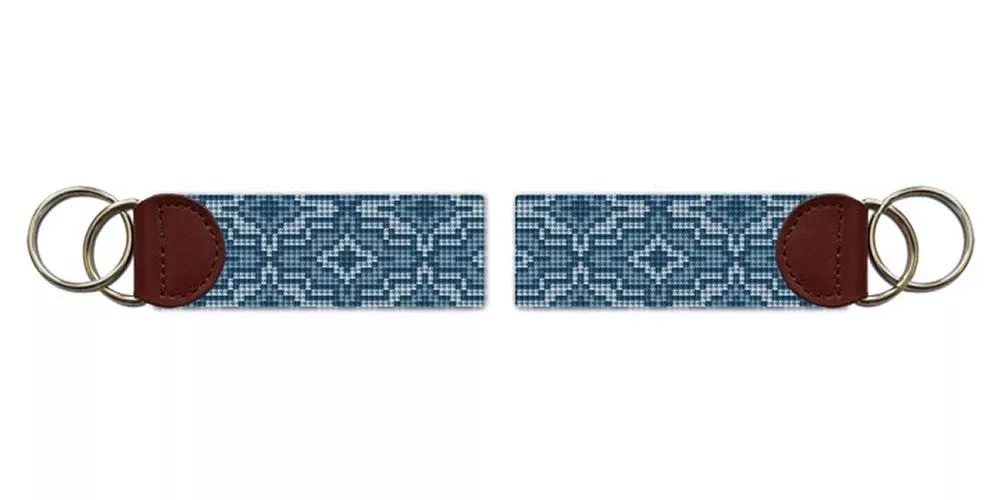 Blue Ares Needlepoint Key Fob