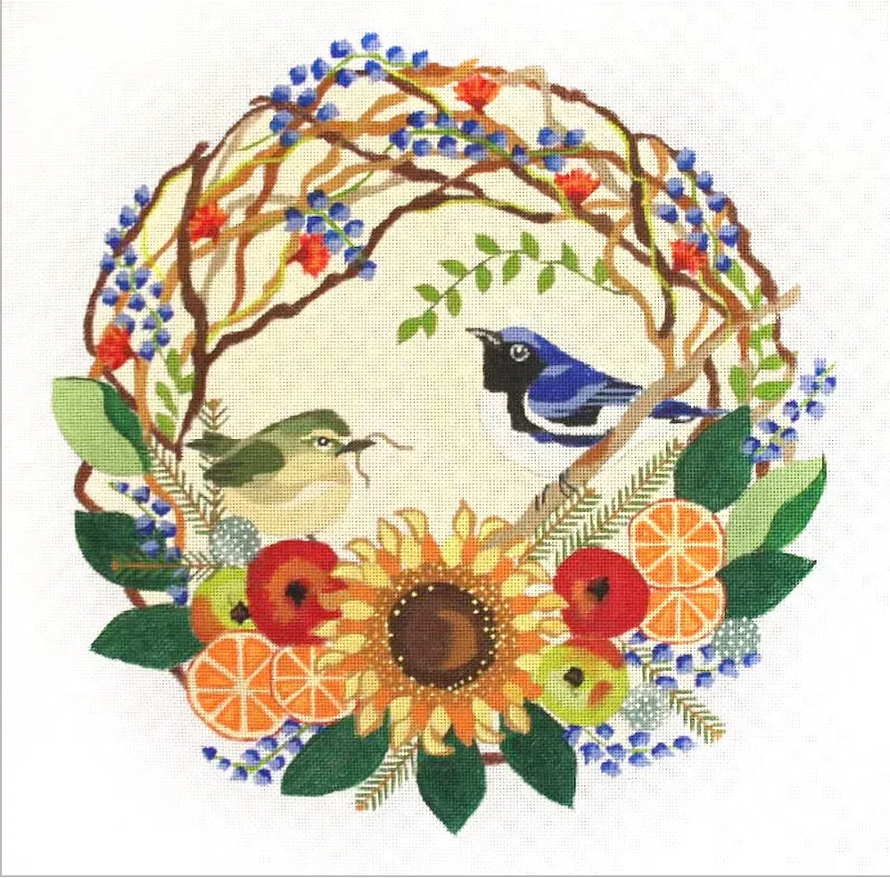 Blue Thrush Wreath B374