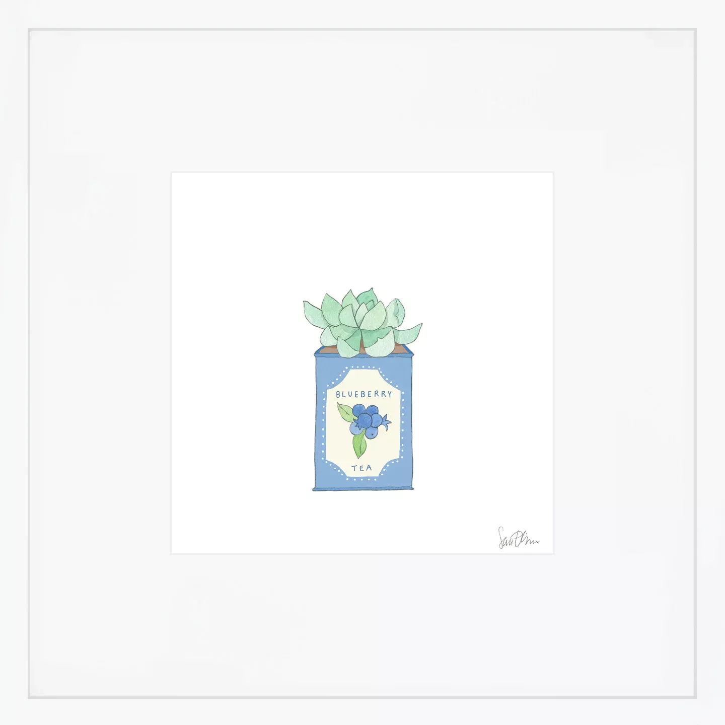 Blueberry Tea Tin Art Print