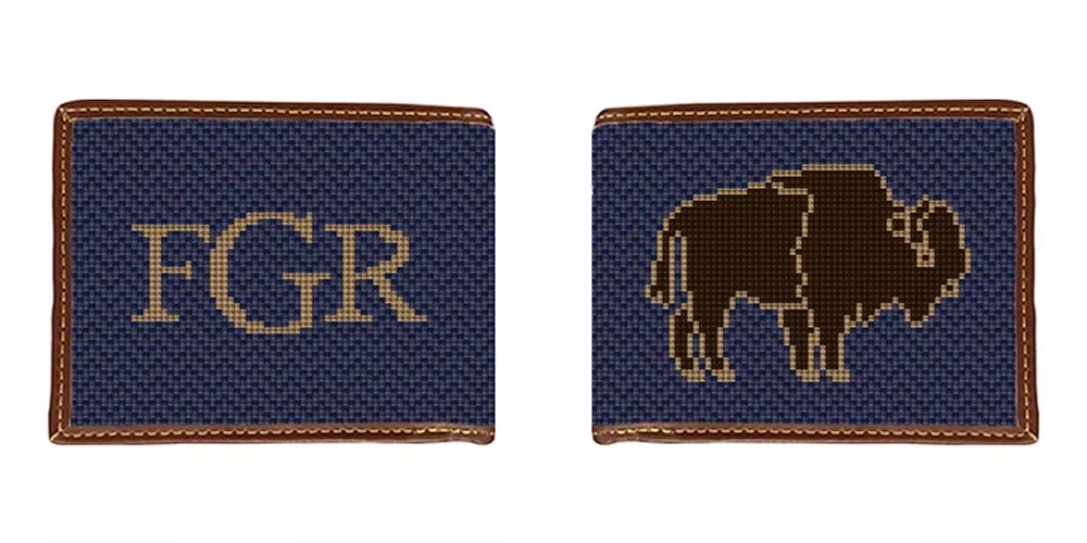 Buffalo Needlepoint Wallet