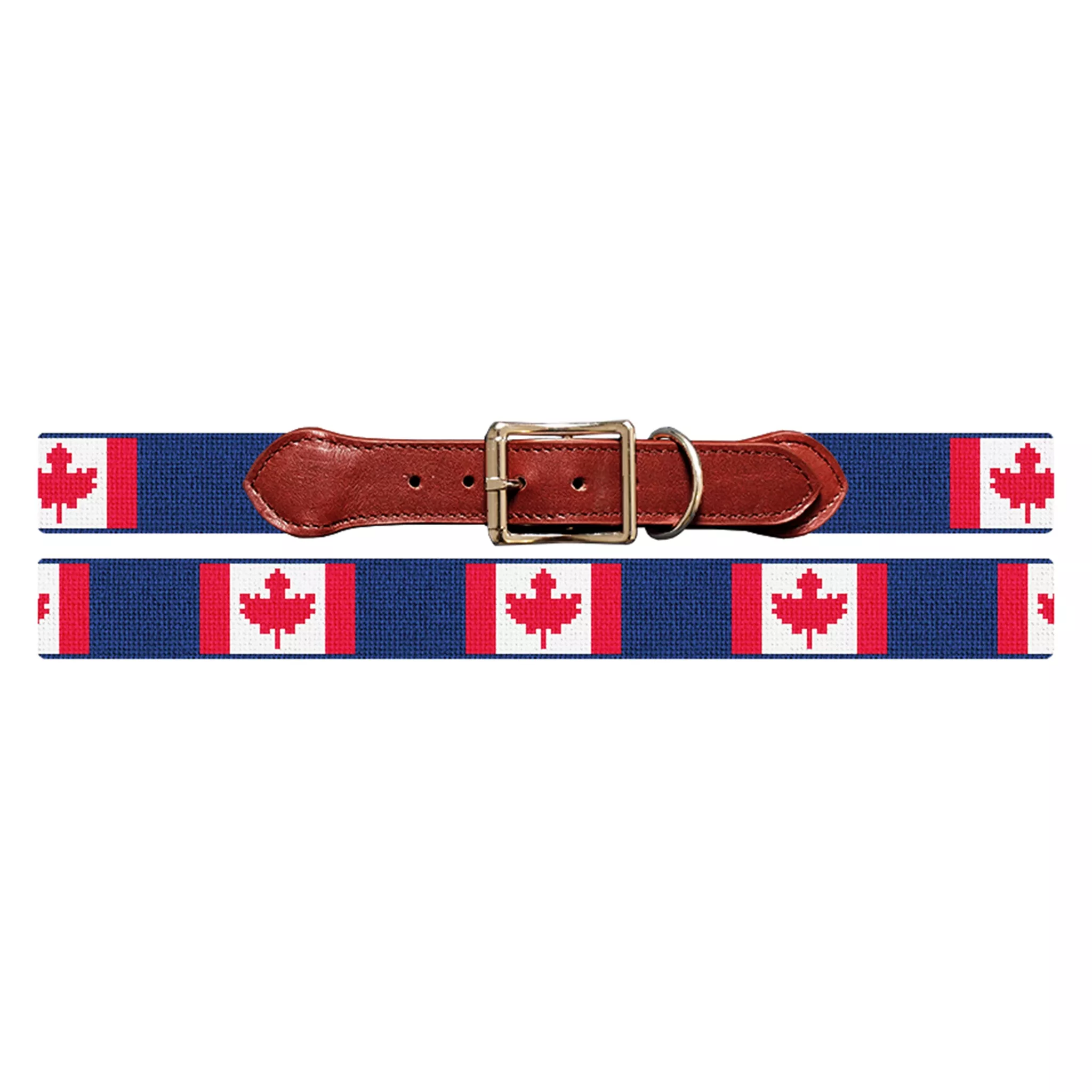 Canadian Flag Needlepoint Dog Collar