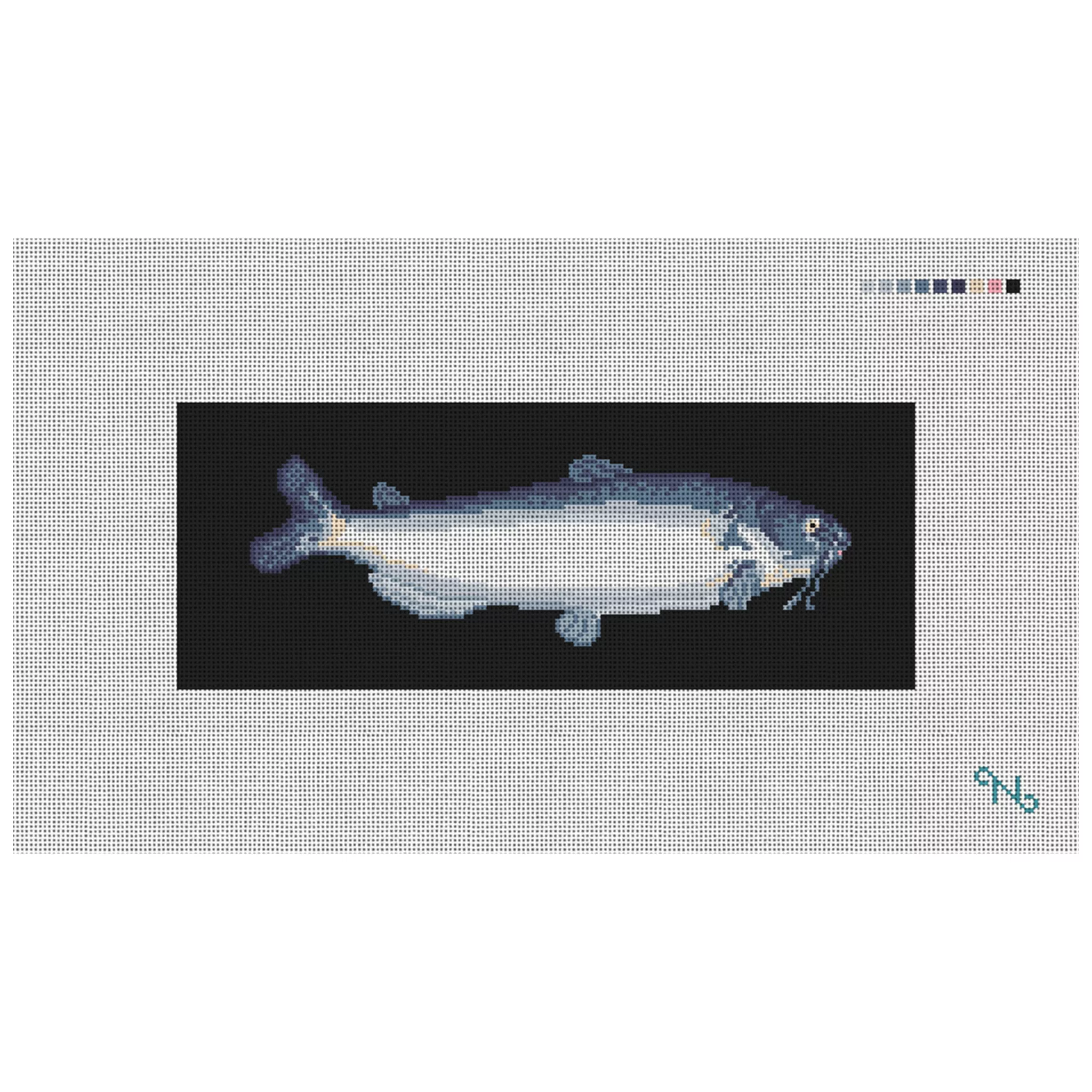 Catfish Needlepoint Wallet Kit
