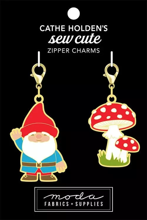 Cathe Holden Zipper Charms : Gnome and Mushroom