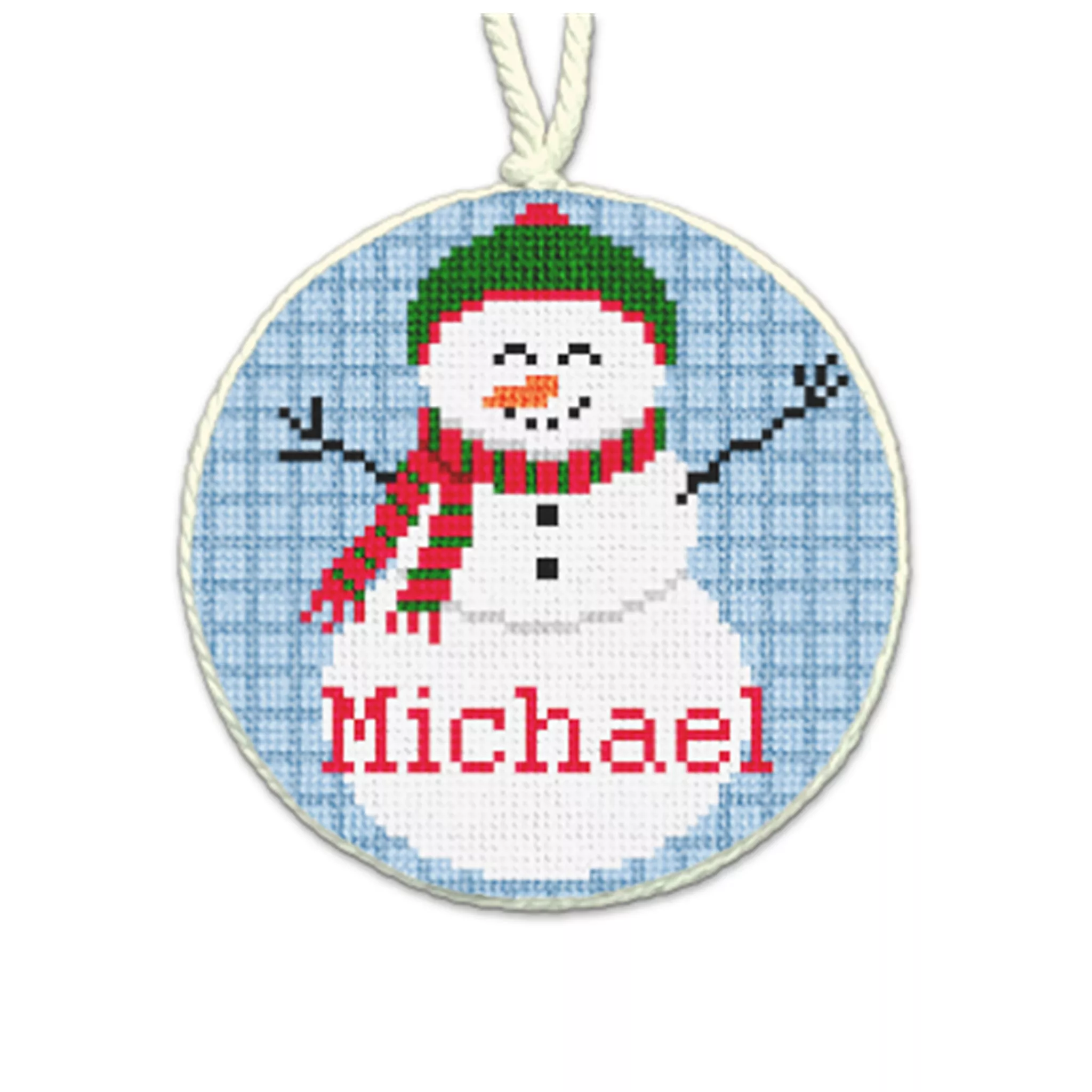 Cheerful Snowman Needlepoint Ornament