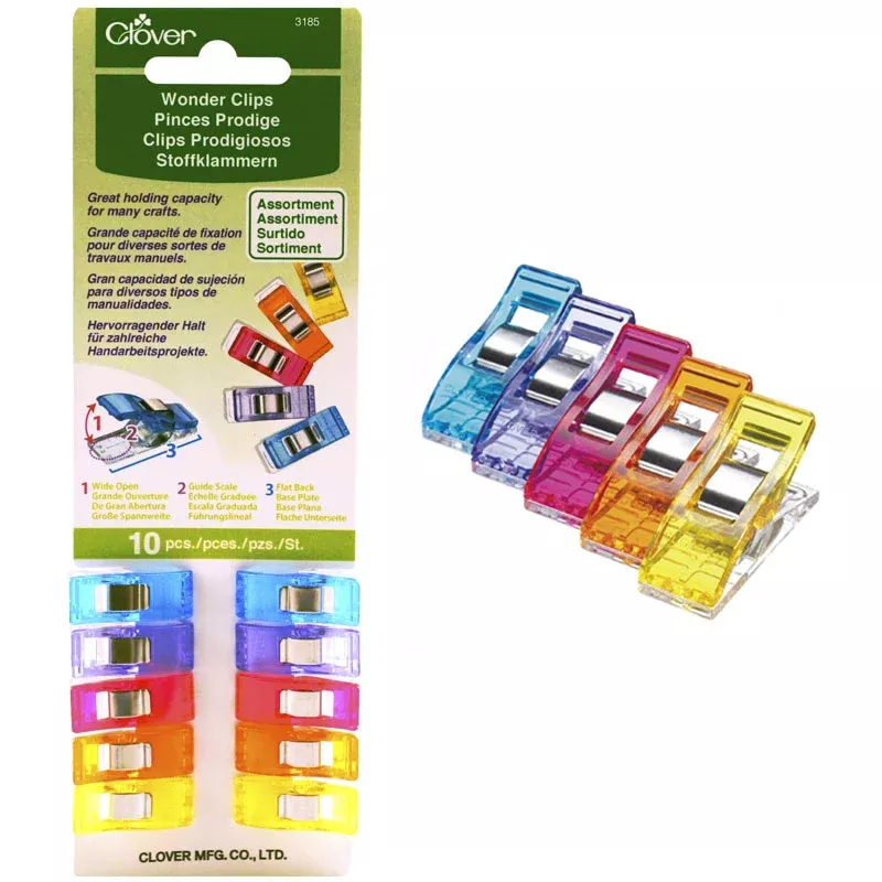 Clover Wonder Clips Asst Colours 10pk - CL3185