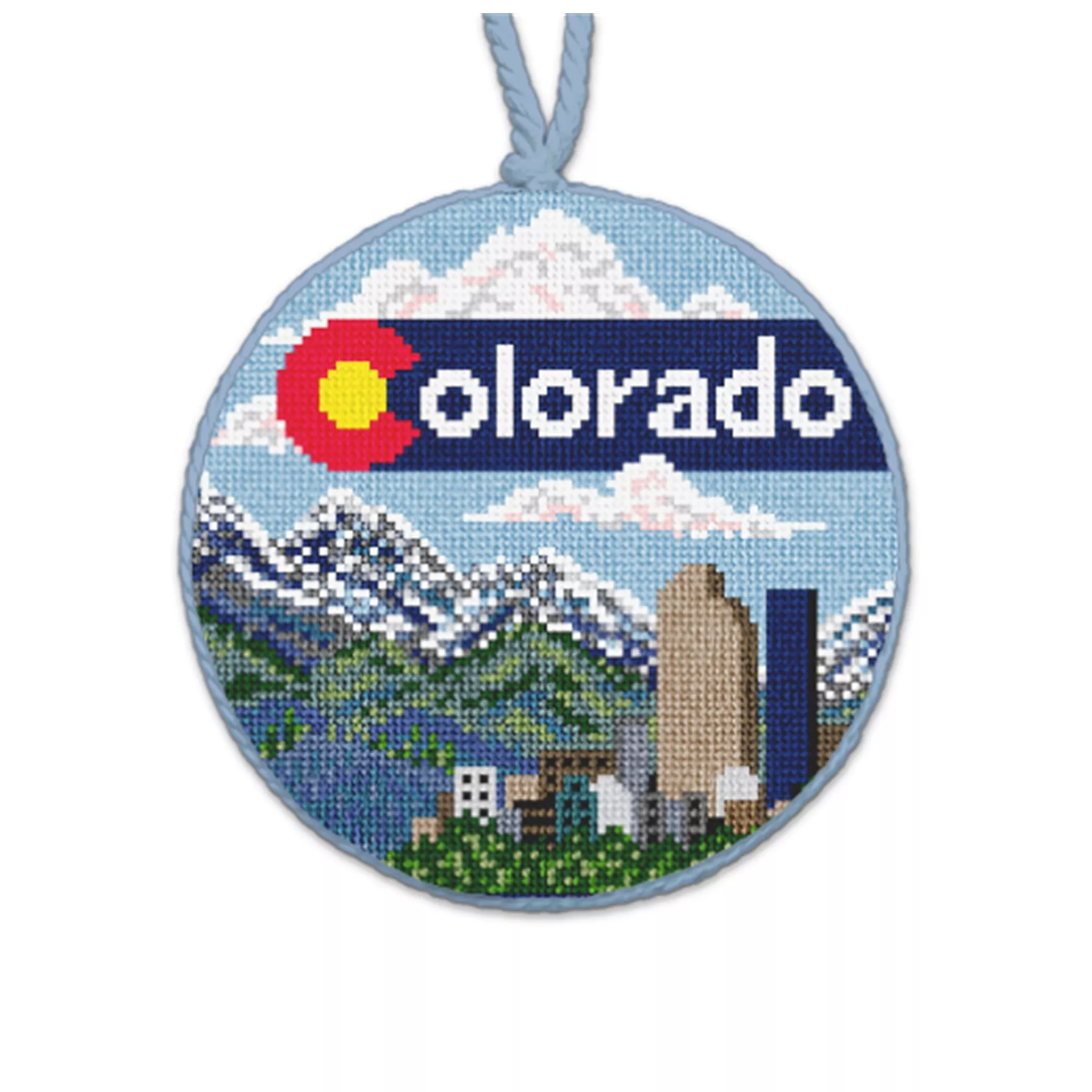 Colorado Needlepoint Ornament