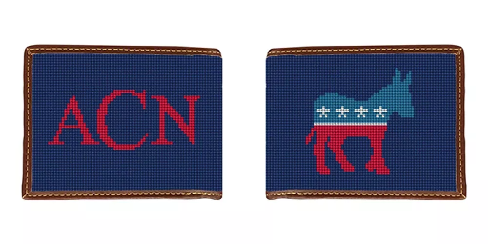 Democratic Needlepoint Wallet