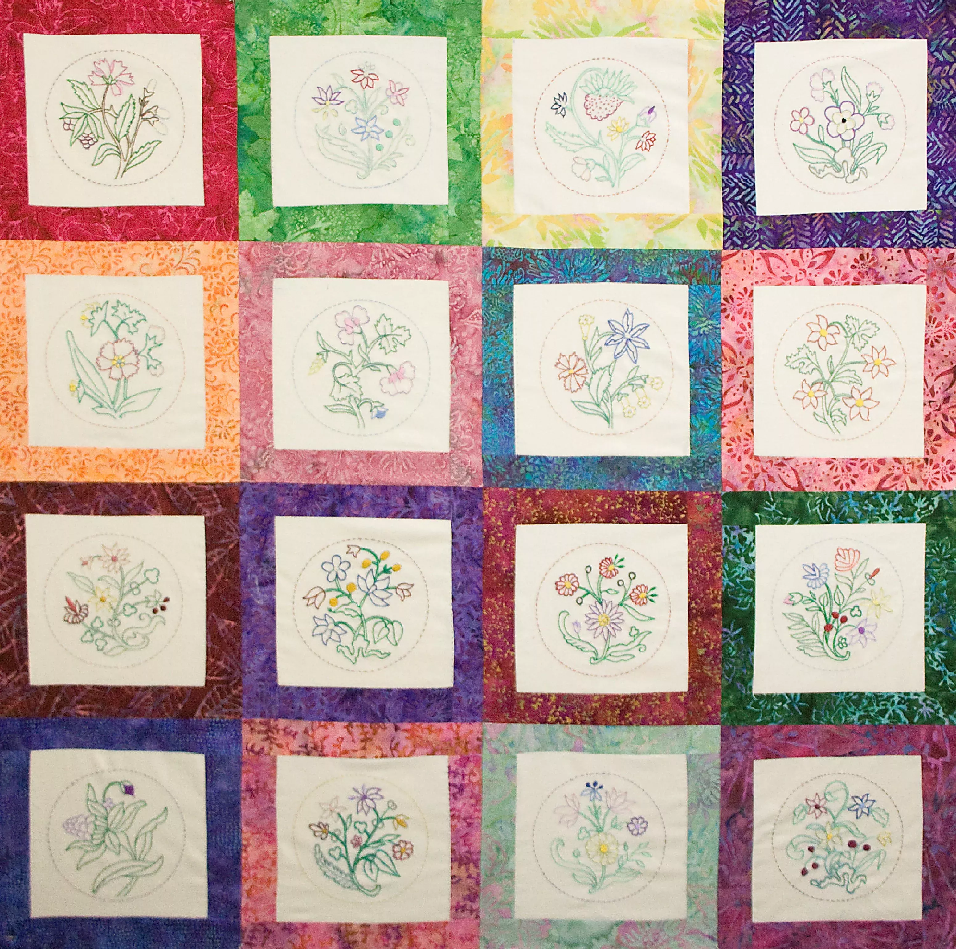 English Flower Garden Embroidery Block of the Month Club
