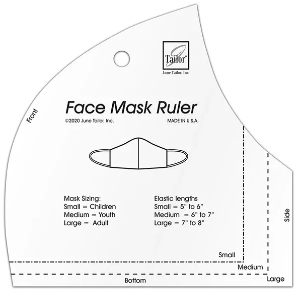 Face Mask Ruler (Ruler To Make 3 Sizes Of Masks) - JT1745
