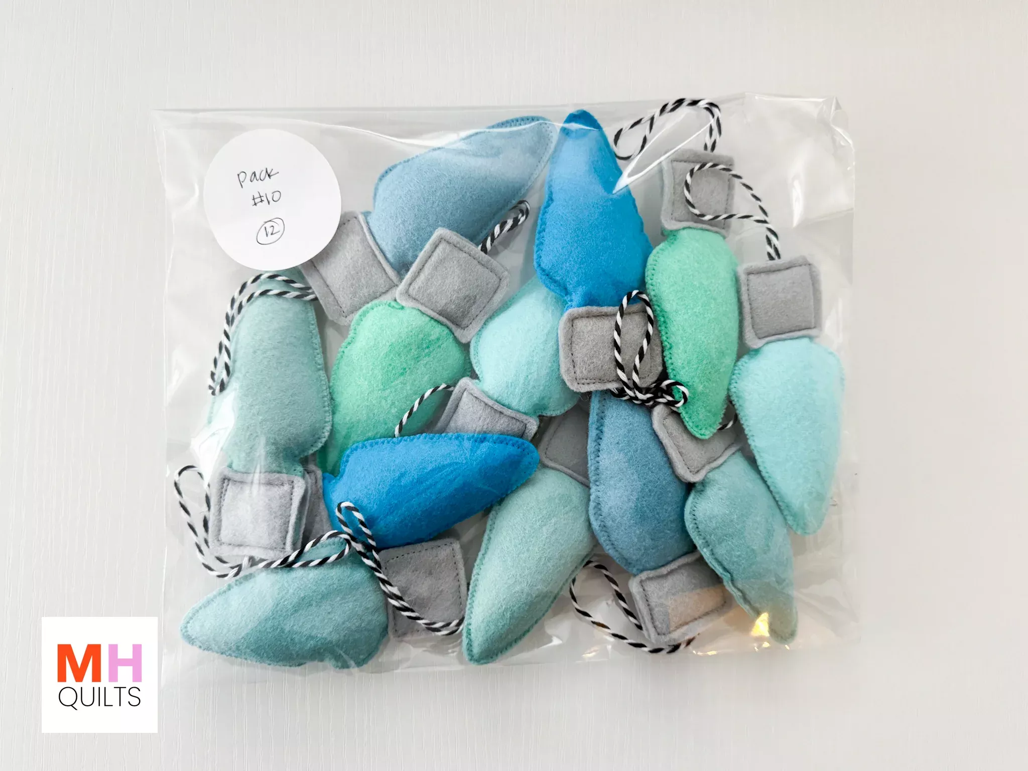 Felt Christmas Bulb Ornament Bundle #10