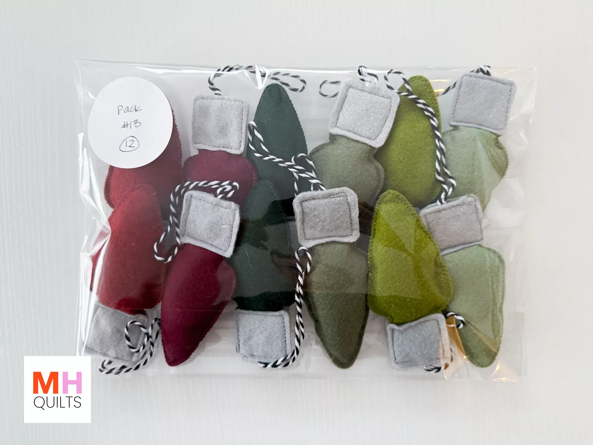 Felt Christmas Bulb Ornament Bundle #13