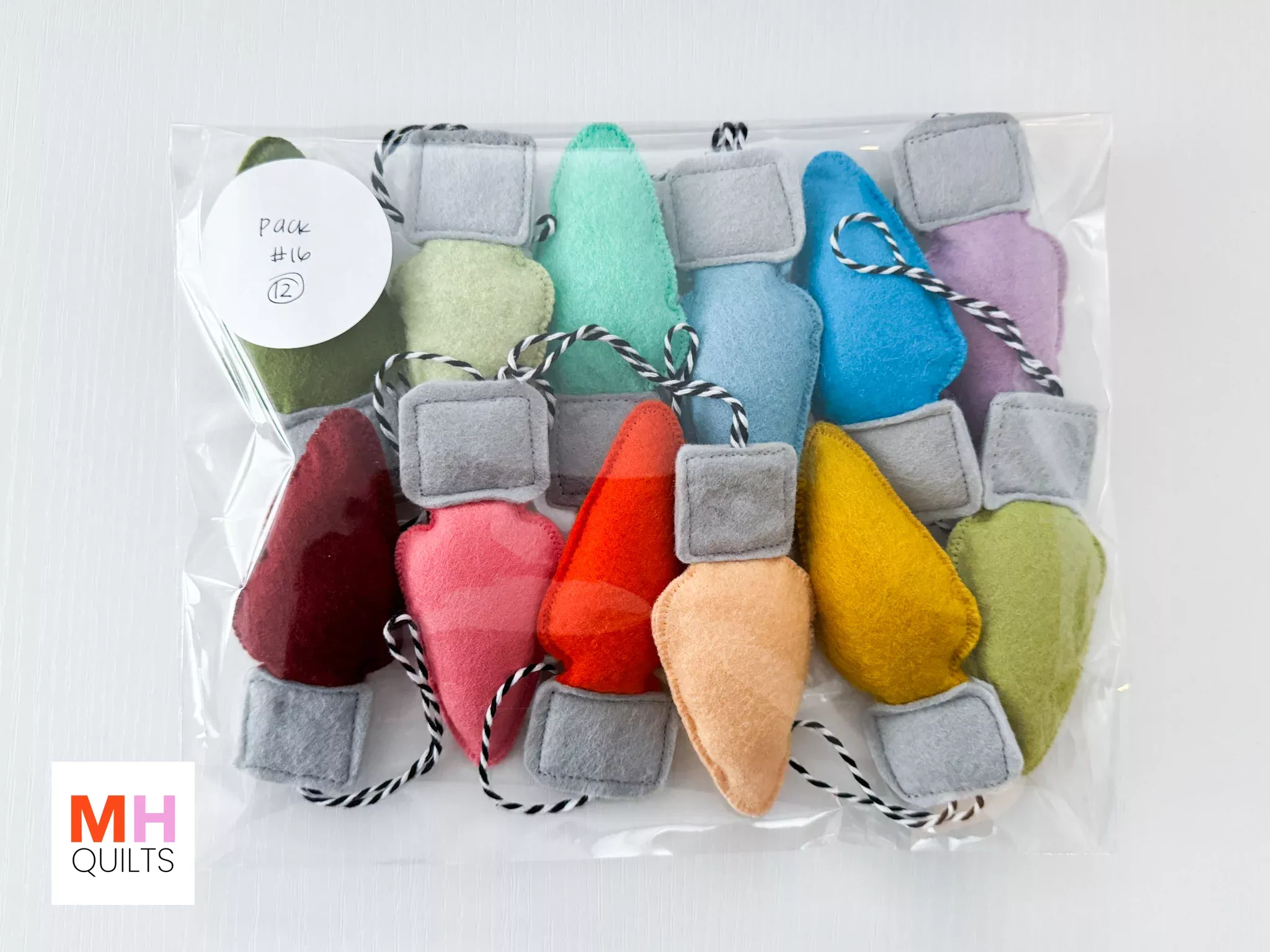 Felt Christmas Bulb Ornament Bundle #16