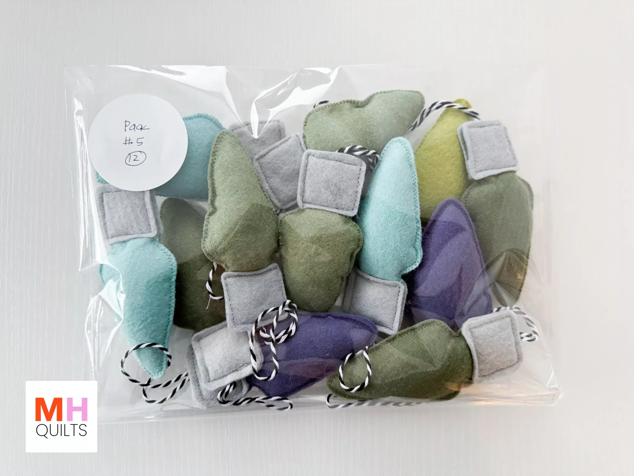 Felt Christmas Bulb Ornament Bundle #5