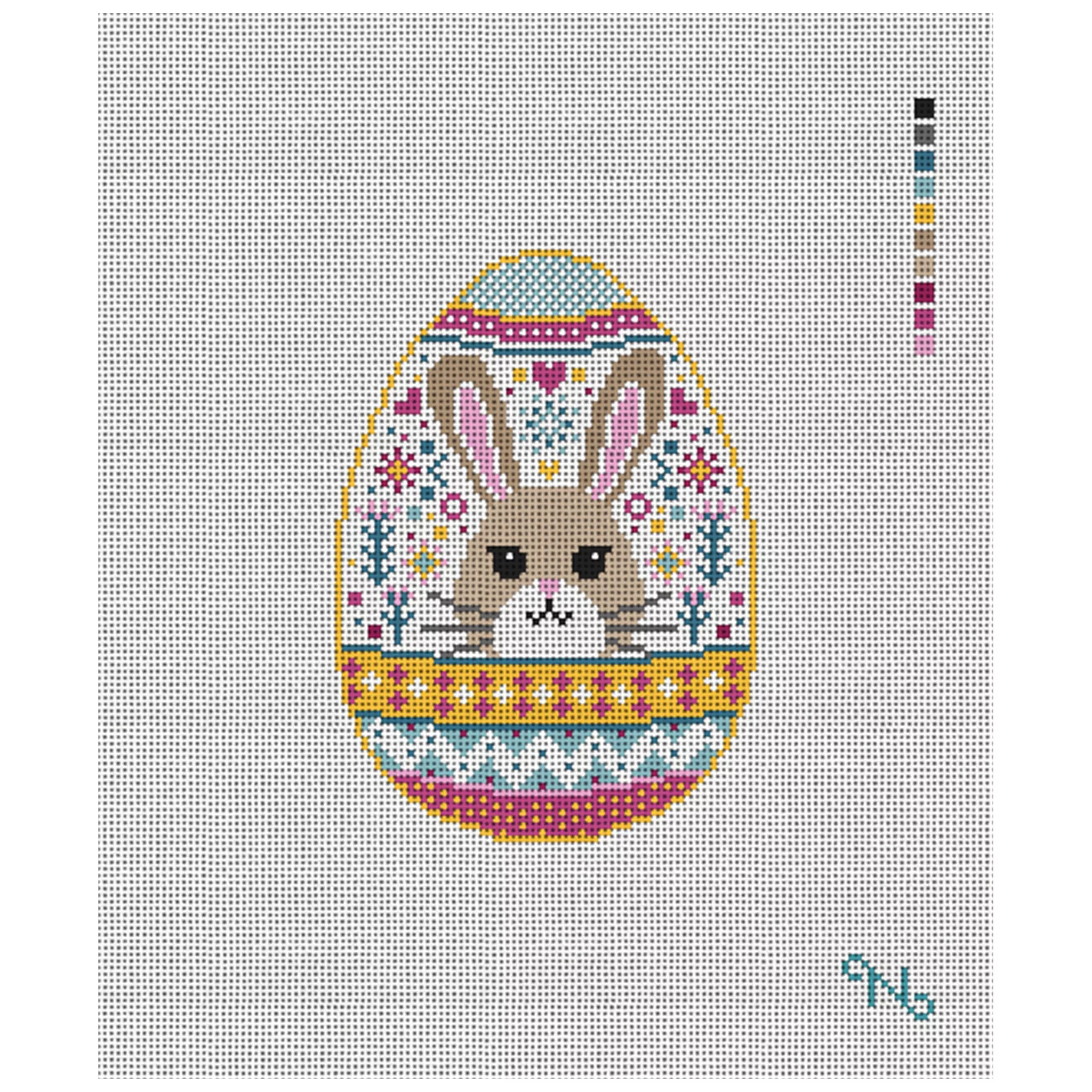 Festive Easter Bunny Needlepoint Ornament Kit