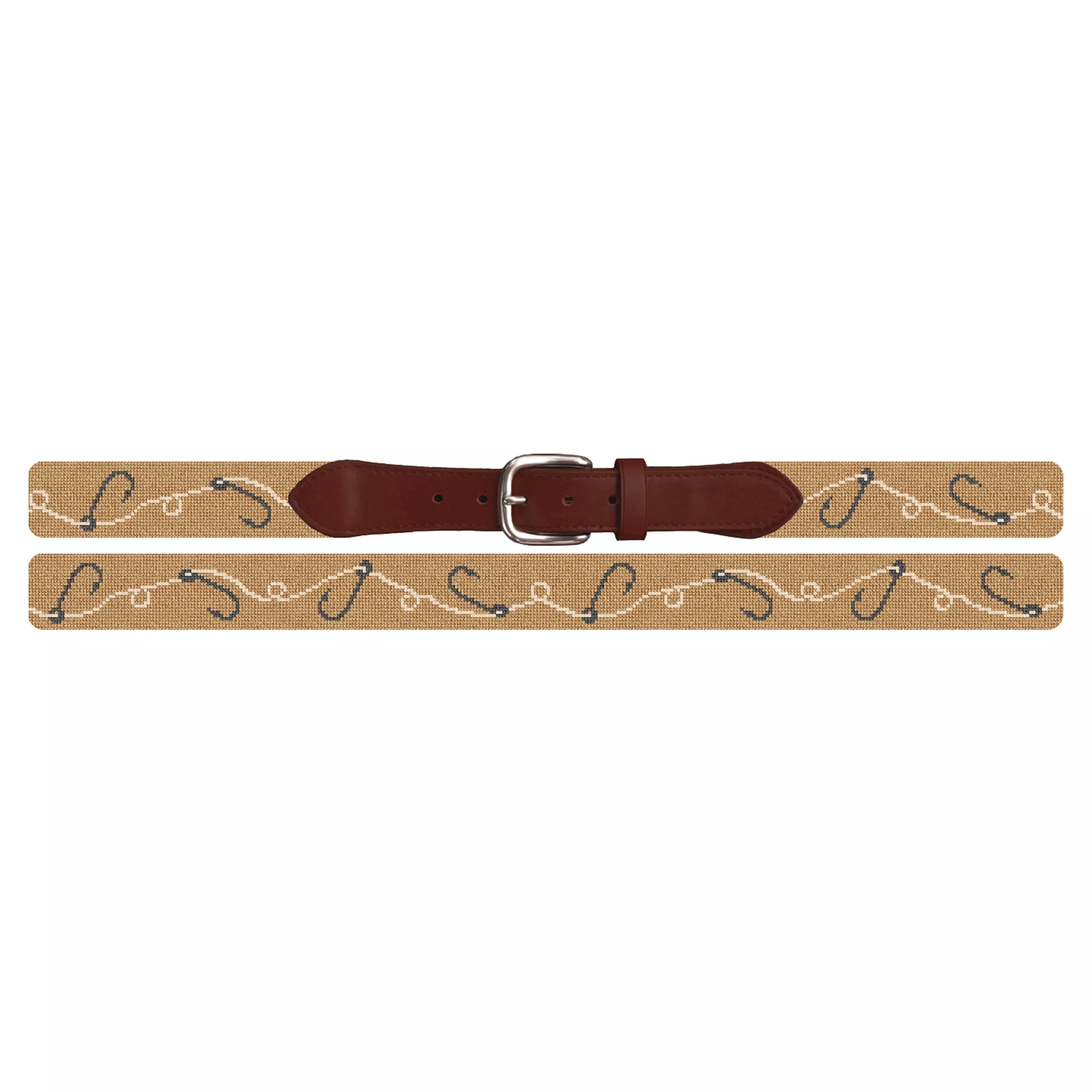 Fishhooks Needlepoint Belt