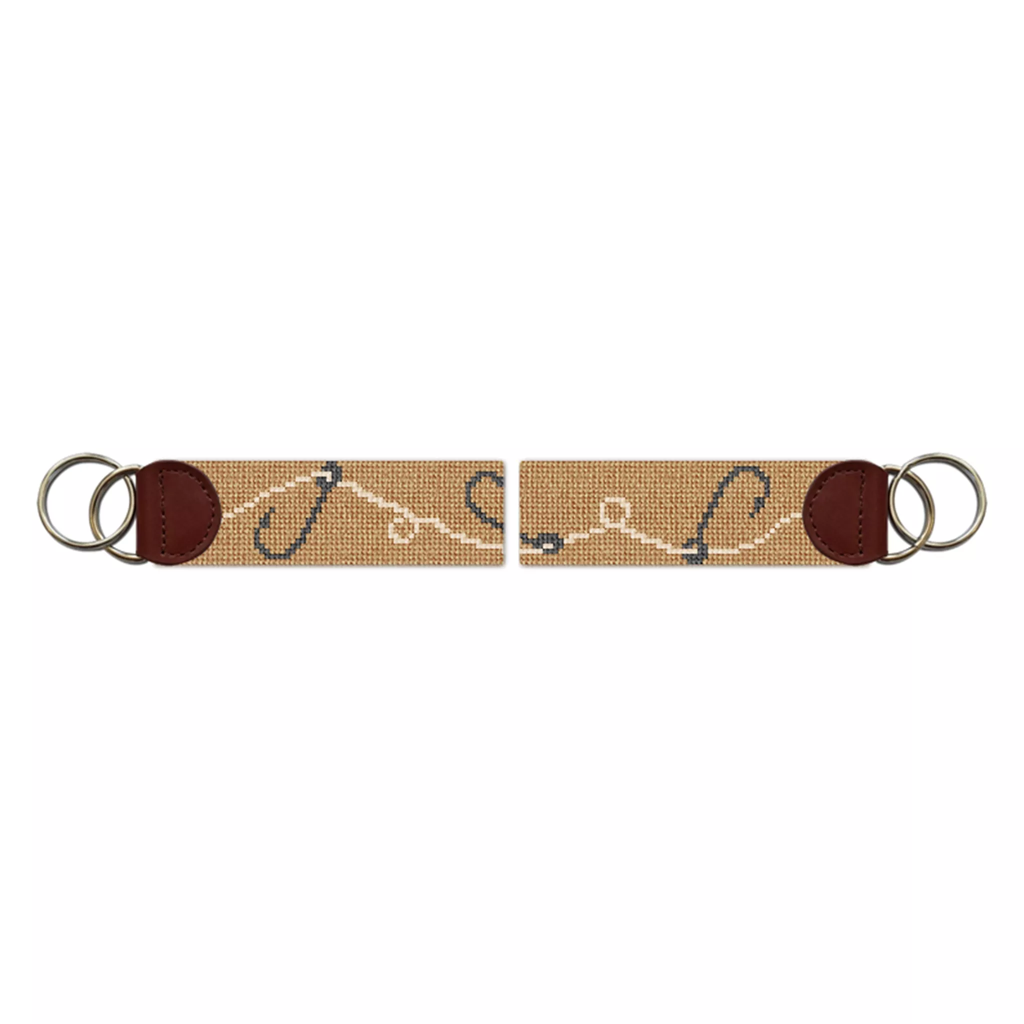 Fishhooks Needlepoint Key Fob