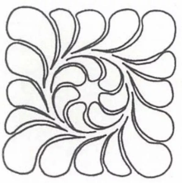 Full Line Stencil Feather Block