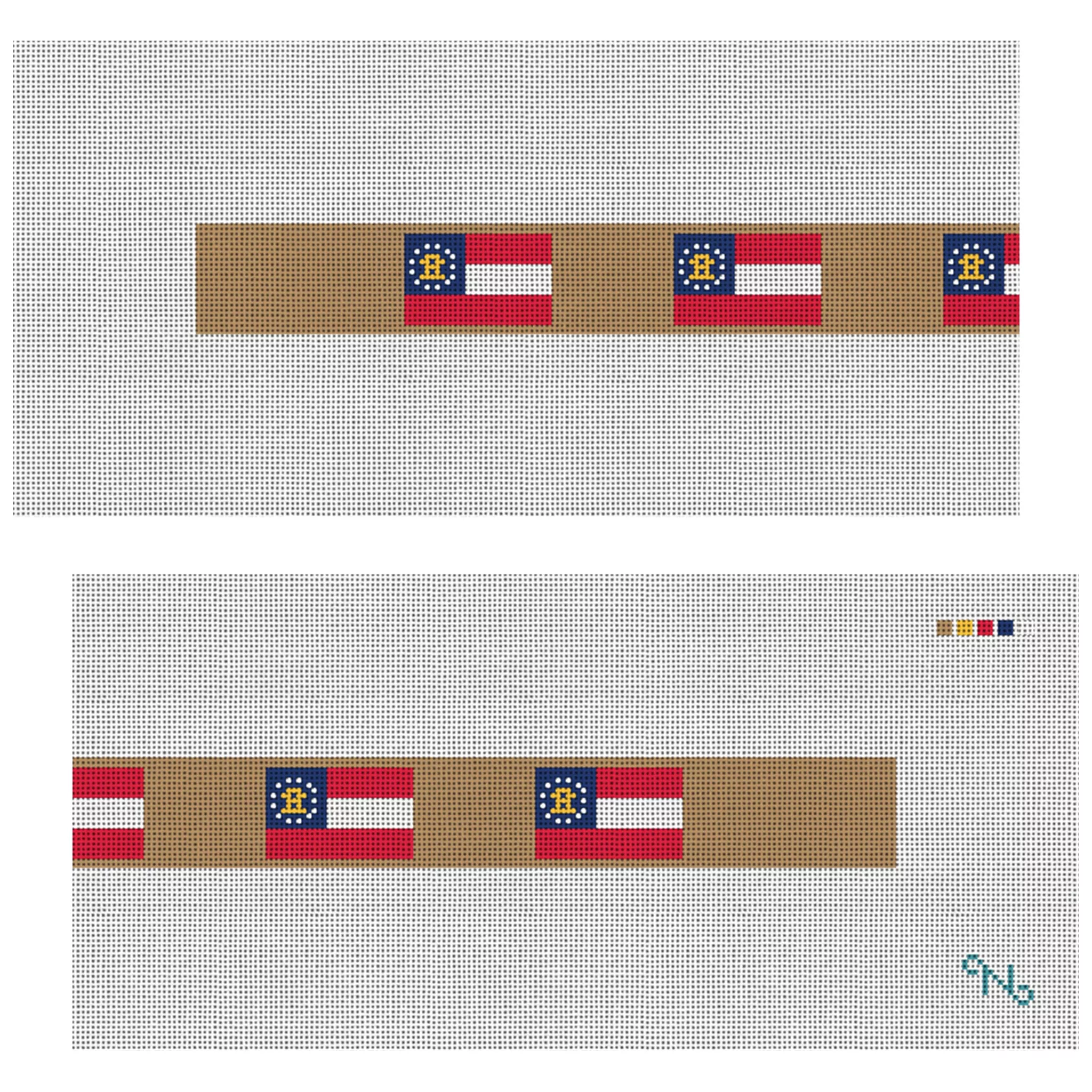 Georgia Flag Needlepoint Dog Collar Kit