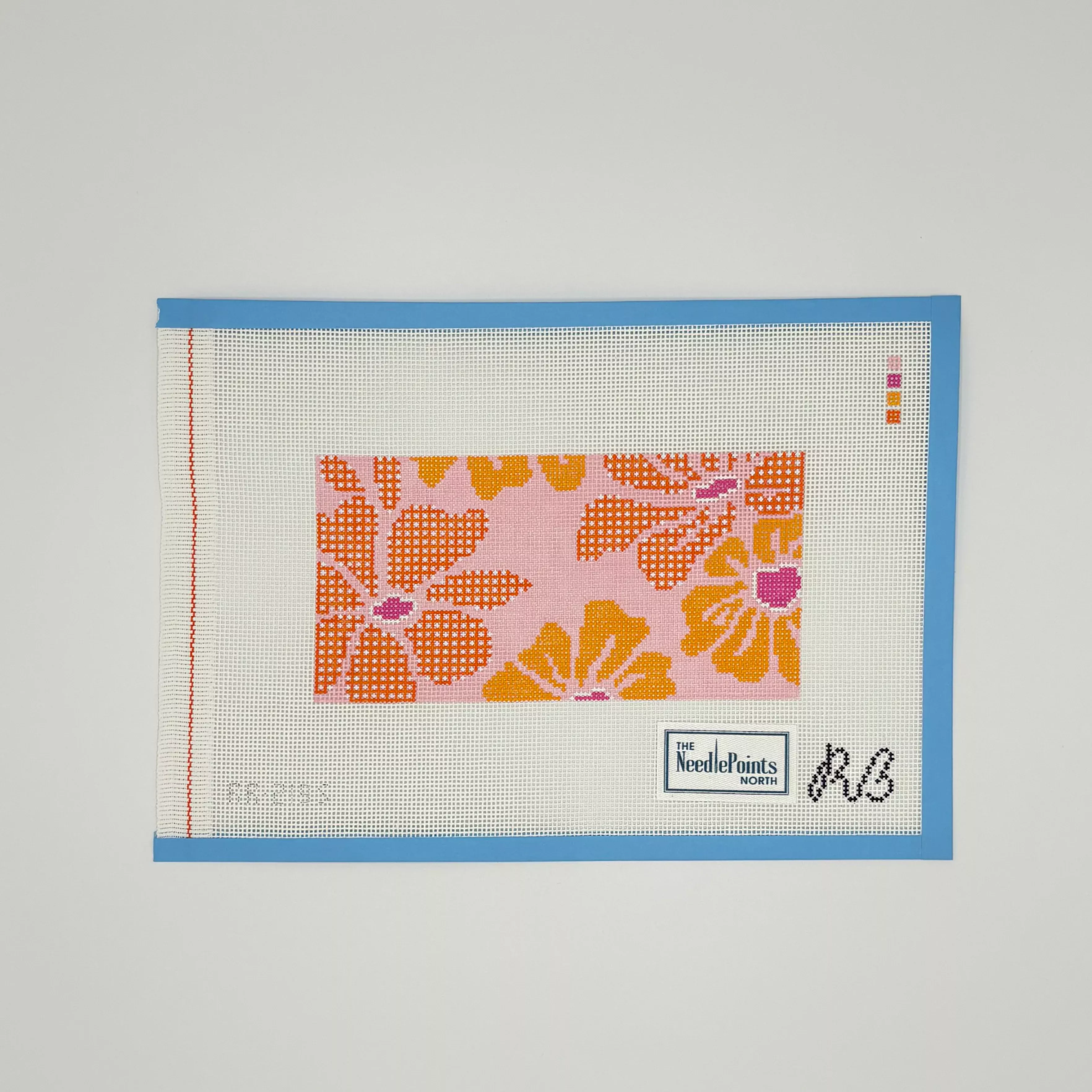 Gingham Blooms orange
