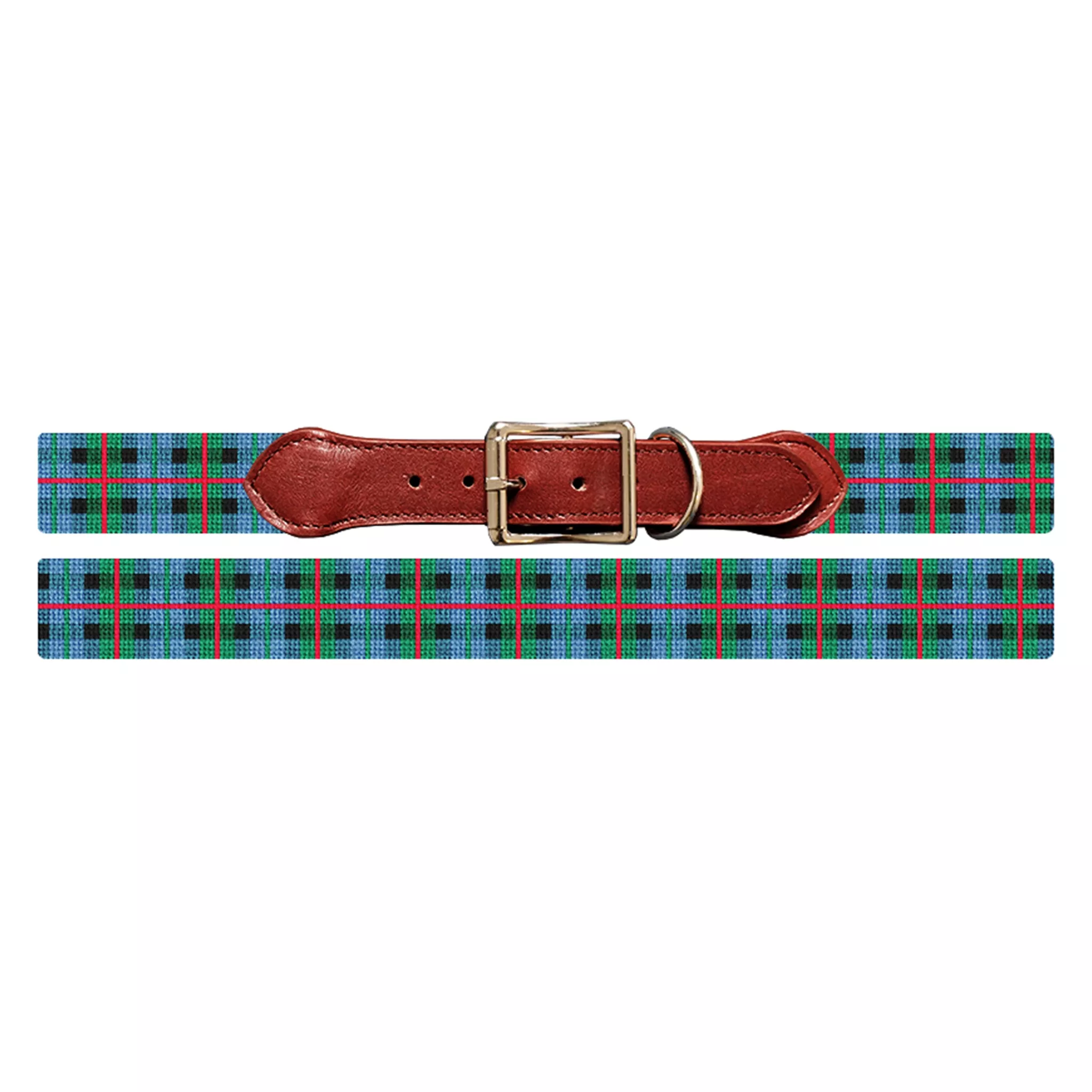 Gunn Tartan Needlepoint Dog Collar