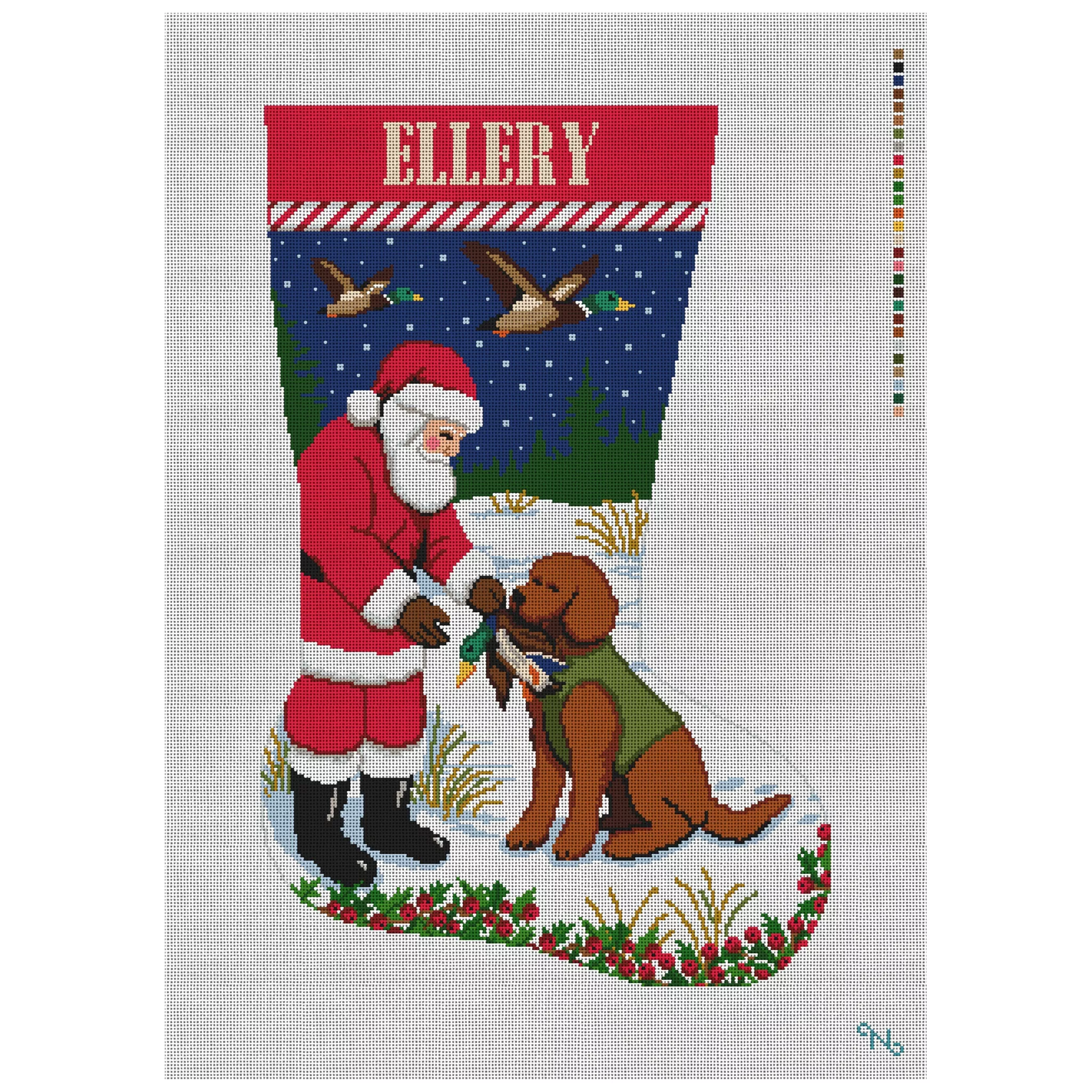 Holiday Hunting Buddies Stocking Needlepoint Kit