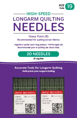 HQ High-Speed Longarm Needles – Two Packages of 10 (Crank 120/19 134MR-4.5)