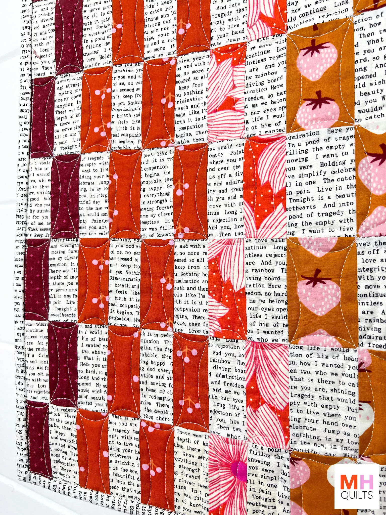 Illusion Quilt - Ruby Star and Text Version