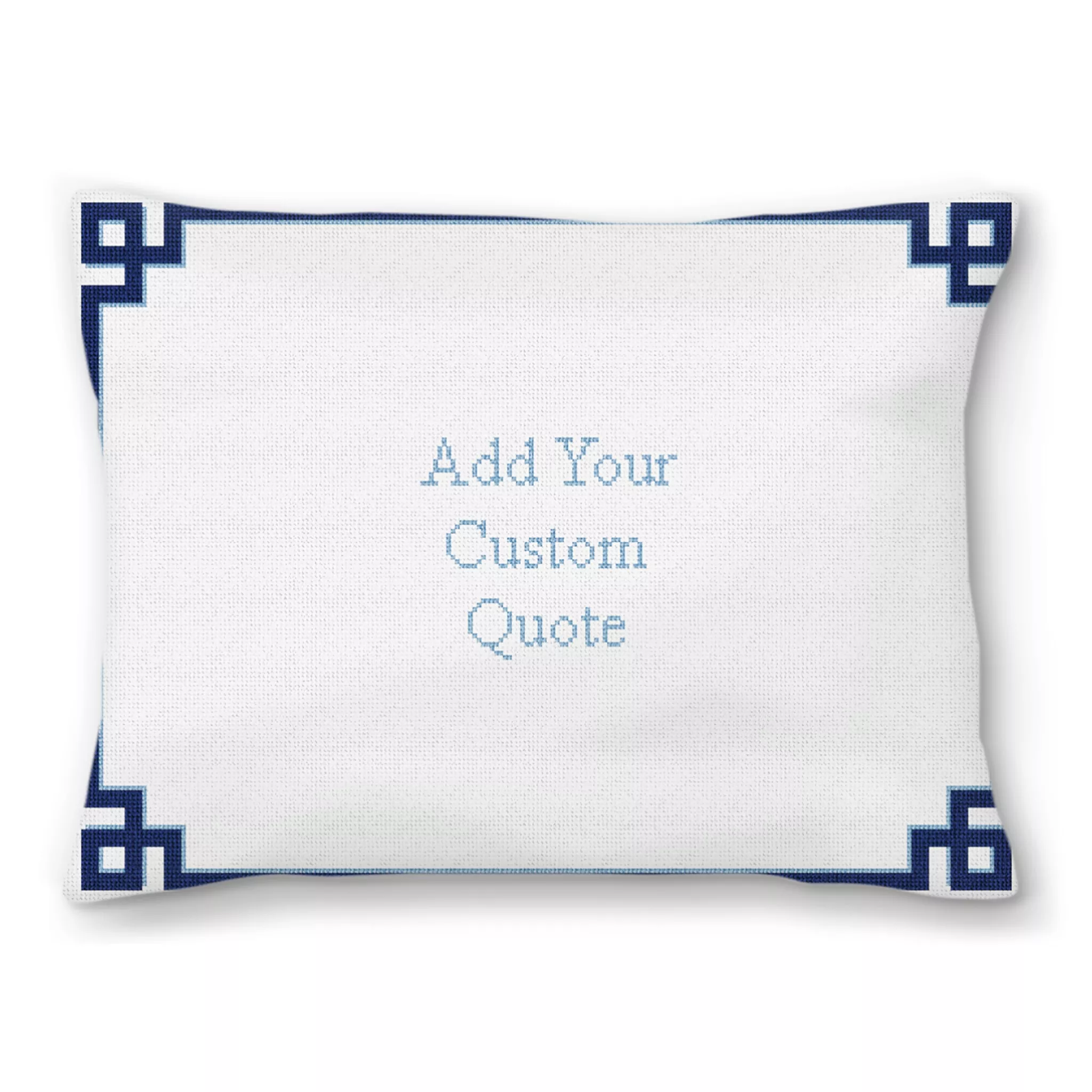 Indigo Shadow Two Personal Needlepoint Pillow