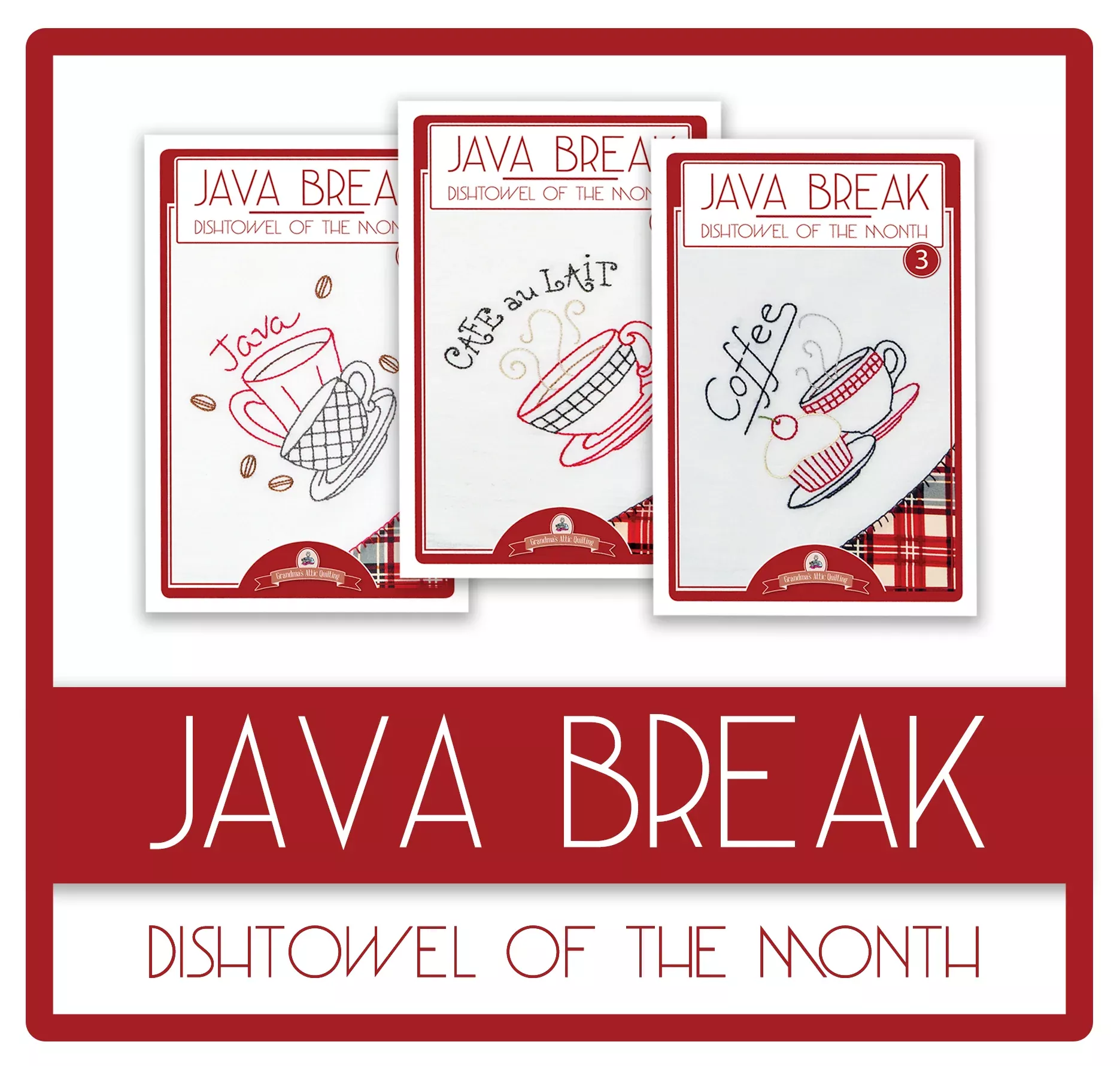 Java Break Dishtowels Block of the Month Club