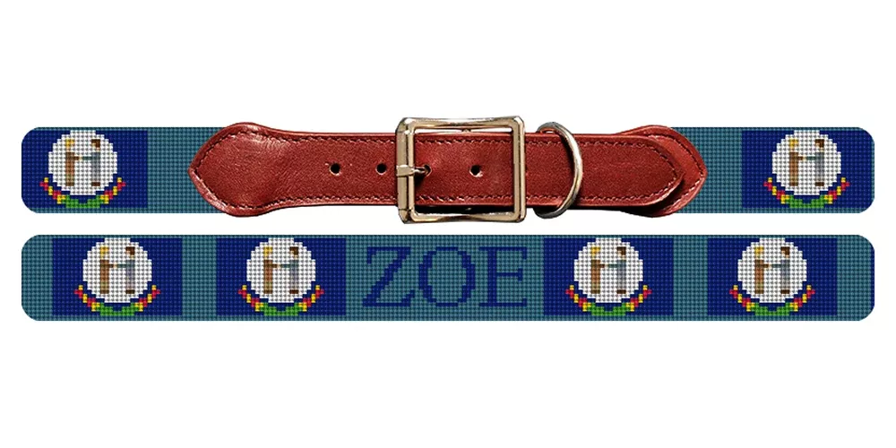Kentucky Flag Needlepoint Dog Collar
