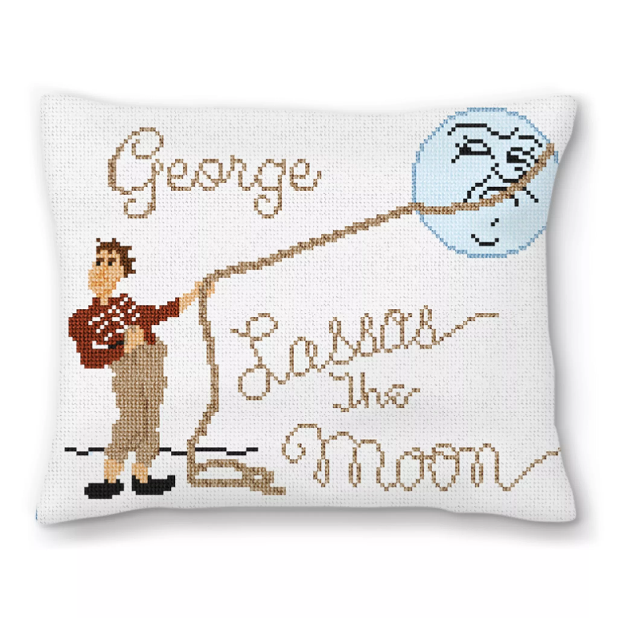 Lasso The Moon Needlepoint Pillow