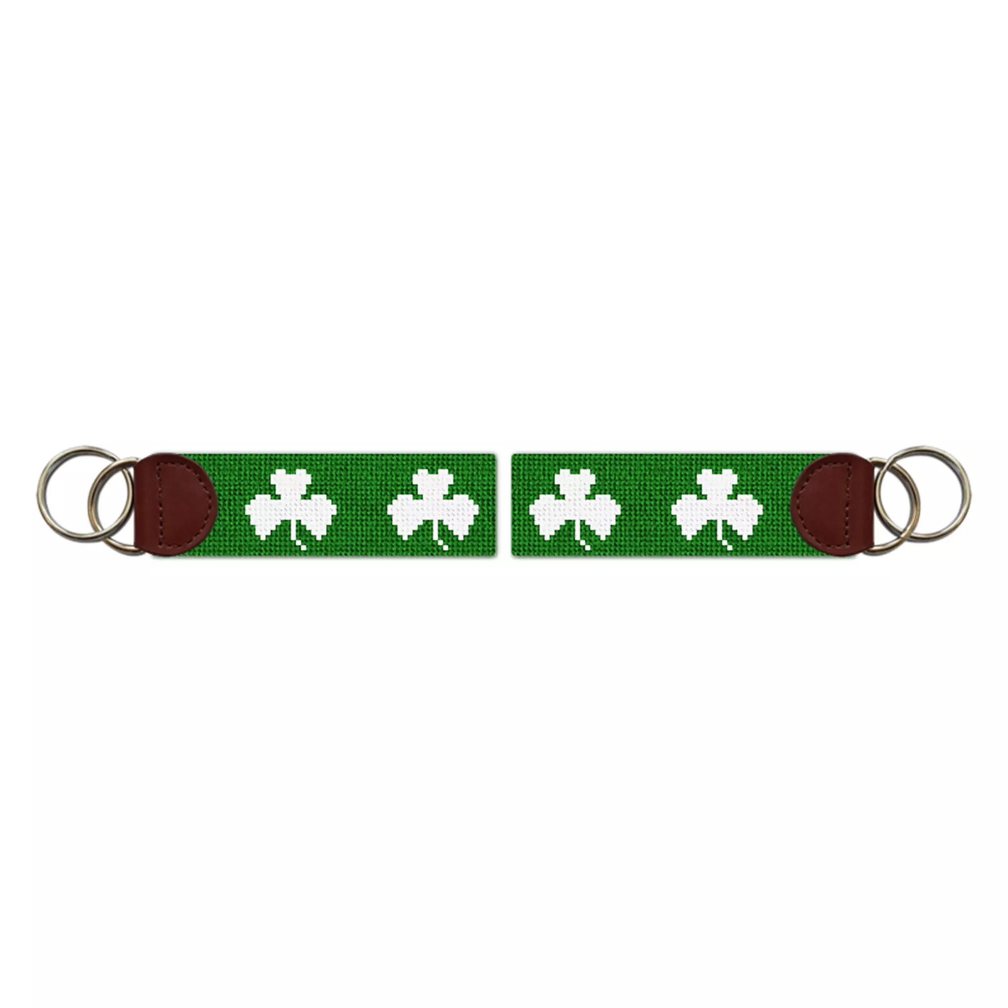 Lucky Irish Clover Needlepoint Key Fob