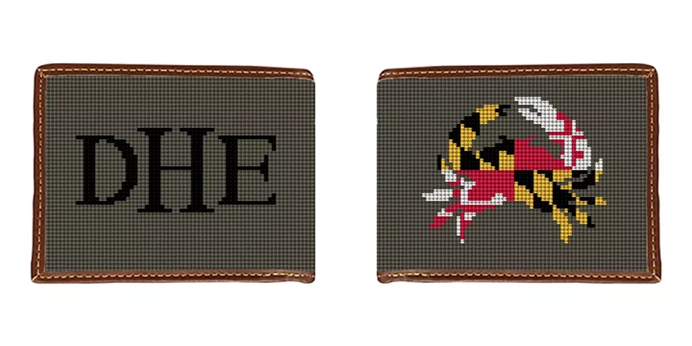 Maryland Crab Needlepoint Wallet