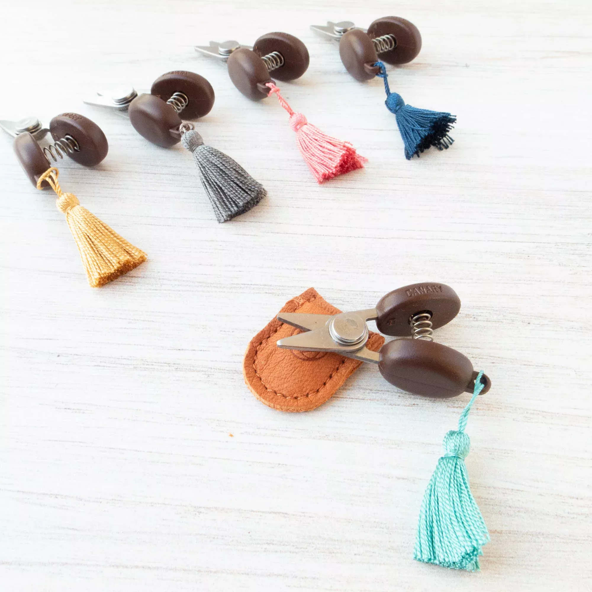 Mini Japanese Thread Snips with Leather Sheath