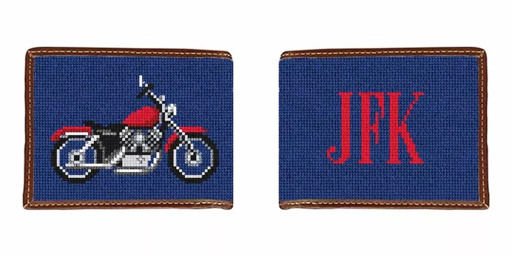 Motorcycle Needlepoint Wallet