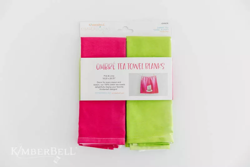 Ombre Tea Towel Set, Pink and Lime