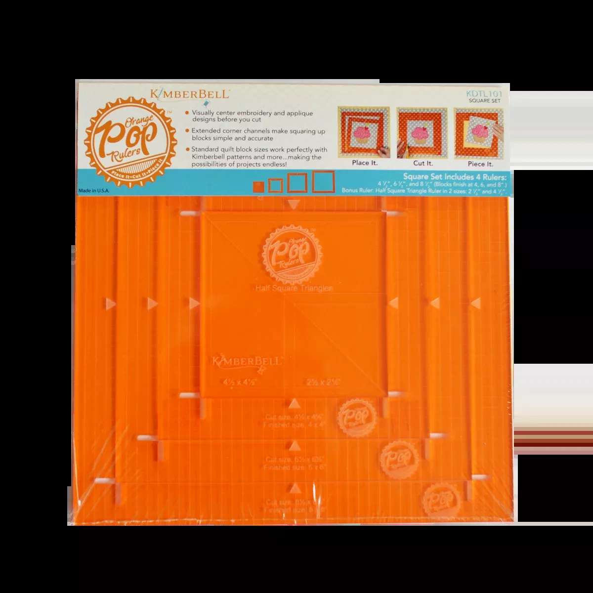 Orange Pop Rulers, Square Set