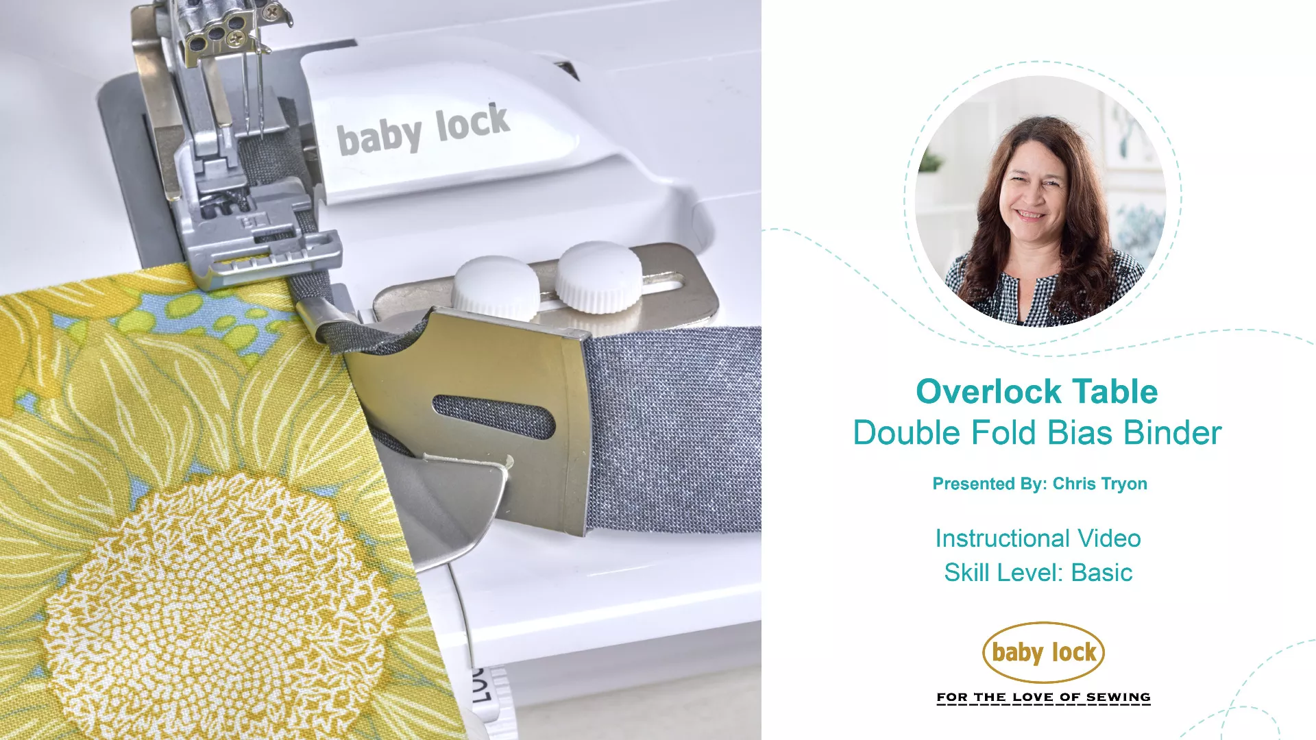 Overlock Table Double Fold Bias Binder